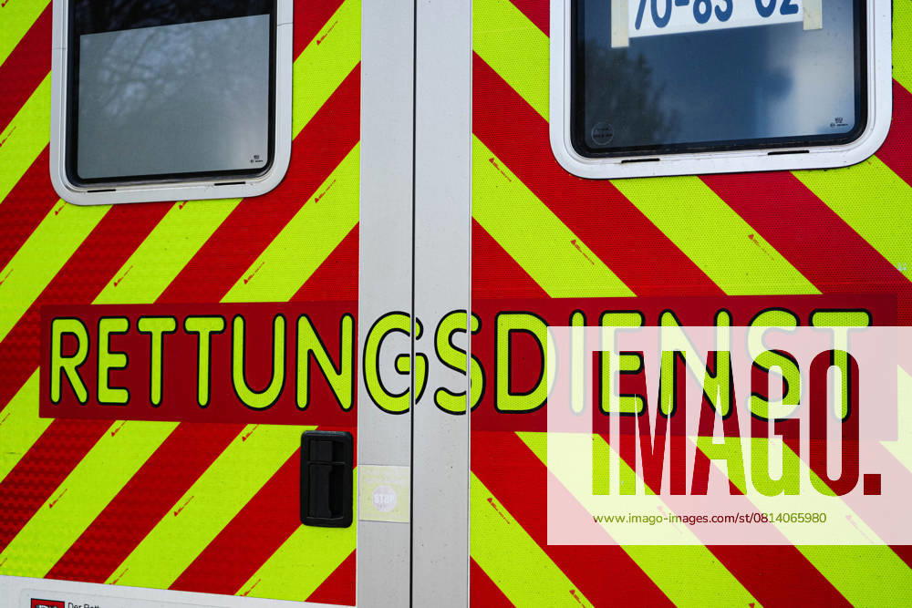 Trittau Fire brigade themed photo, 24 04 2025 Rescue service lettering on ambulance Fire brigade themed photo
