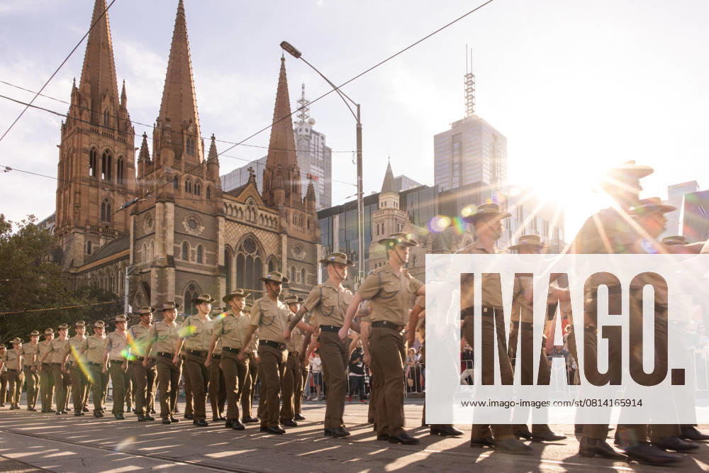 ANZAC DAY MELBOURNE, Australian Defence Force (ADF) personnel partecipate in the Anzac Day March towards the Shrine Of Remembrance in Melbourne, Victoria, Friday, April 25, 2025. ( NO ARCHIVING, , NO USE IN BOOKS WITHOUT CONSENT Melbourne Victoria Australia