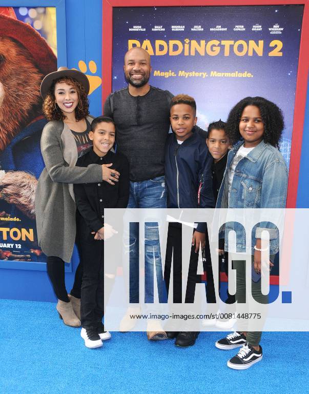 Los Angeles, California, United States - January 6th 2018 - Los Angeles, California USA - Basketball Star DEREK FISHER, GLORIA GOVAN AND FAMILY at Paddington 2 Premiere held at the Regency Village Theater, Westwood, CA. Los Angeles United States - ZUMAf05_ 20180106_zaf_f05_033