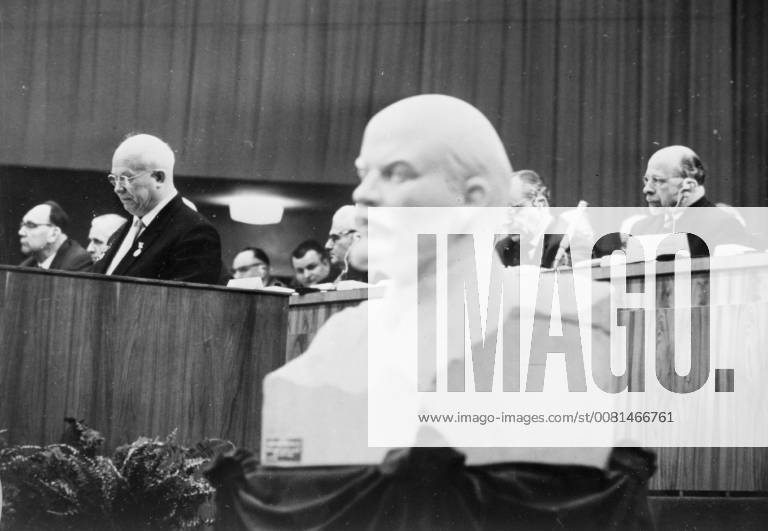 SOVIET PRIME MINISTER NIKITA KHRUSHCHEV AT EAST GERMAN COMMUNIST PARTY CONFERENCE ; 16 JANUARY 1963,
