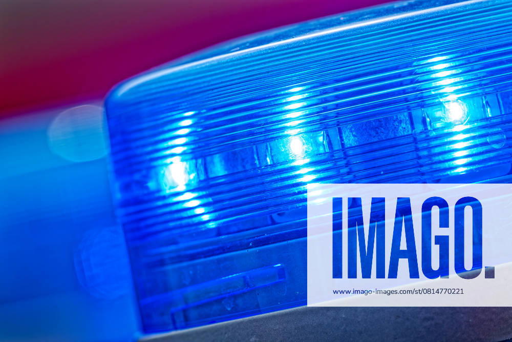 Now things have to move very quickly The emergency vehicle is on the road with blue lights Siegsdorf Bavaria Germany