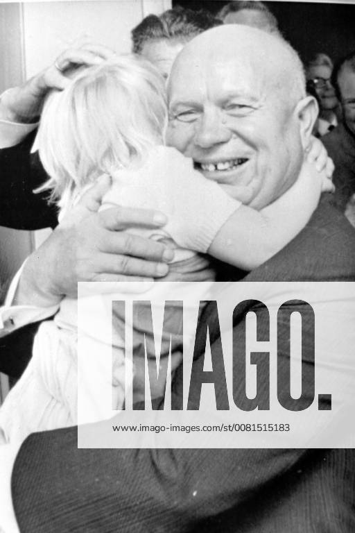 SOVIET PRIME MINISTER NIKITA KHRUSHCHEV - HUG FROM LITTLE GIRL IN COPENHAGEN ; 17 JUNE 1964,