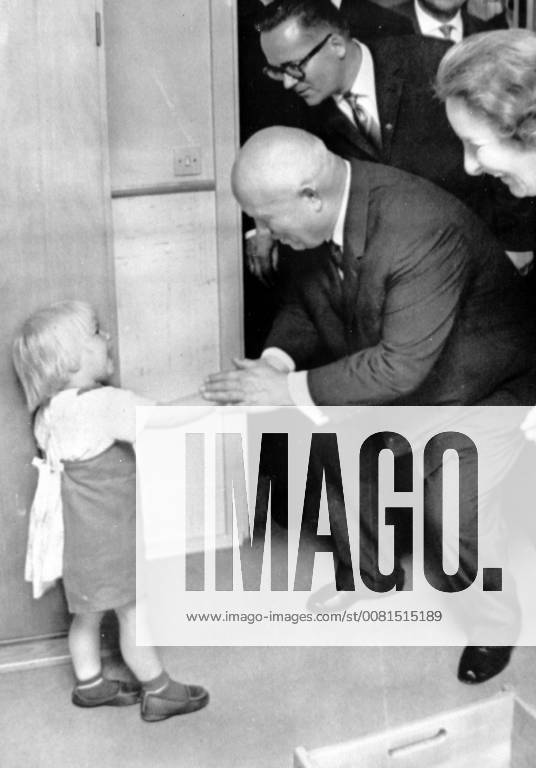 SOVIET PRIME MINISTER NIKITA KHRUSHCHEV WITH A CHILD DURING DENMARK VISIT IN COPENHAGEN ; 18 JUNE 1964,