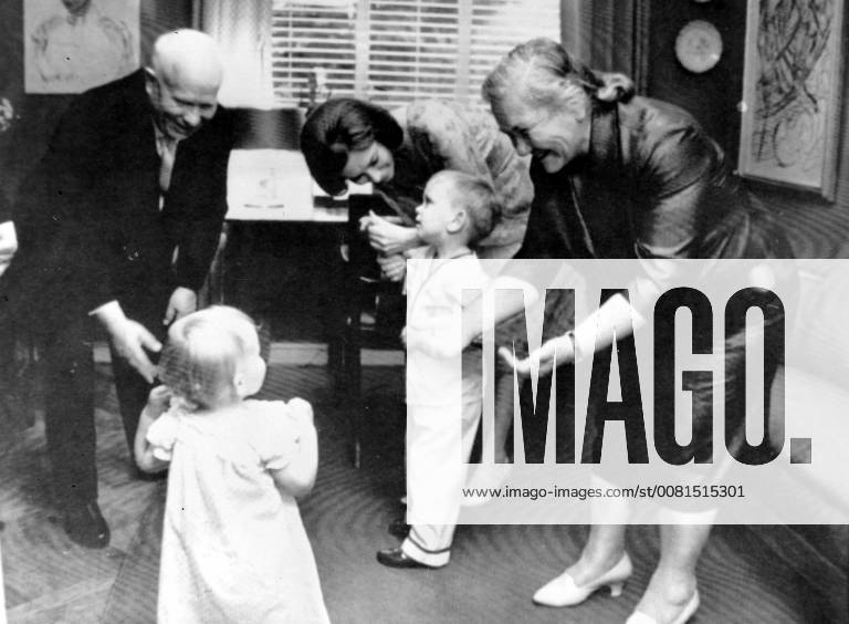 SOVIET PRIME MINISTER NIKITA KHRUSHCHEV WITH DANISH PREMIER S CHILDREN IN COPENHAGEN, DENMARK ; 18 JUNE 1964,