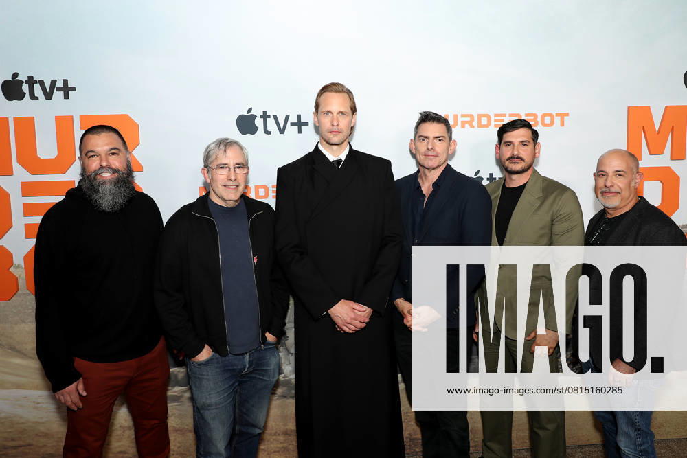 Global Premiere of the Apple TV+ sci-fi comedic thriller series Murderbot at the Regal Union Square Featuring: (L-R) Andrew Miano, Paul Weitz, Alexander Skarsgard, Chris Weitz, Keith Levine and David S. Goyer (Exec Producers) Where: New York, New York, United States When: 28 Apr 2025 Credit: Marion Curtis Starpix for Apple TV+ INSTARimages . NOT FOR USE BY NEWSPAPERS BASED IN THE UK.