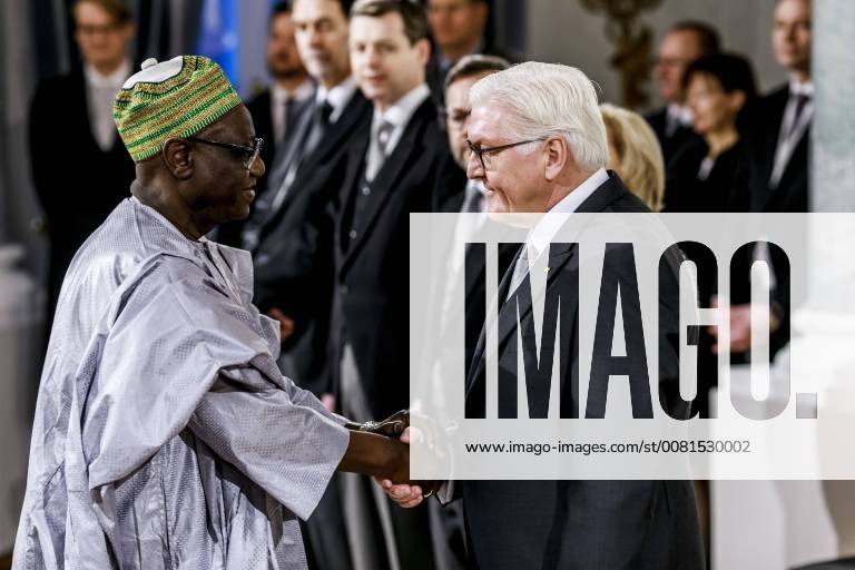 Frank Walter Steinmeier s SPD President receive the Ambassador of Chad Abdoulaye Senoussis Mahamat at the new year reception for which in Germany accredited Ambassador to the Federal President in Schloss Bellevue in Berlin 11 01 2018 Berlin Germany