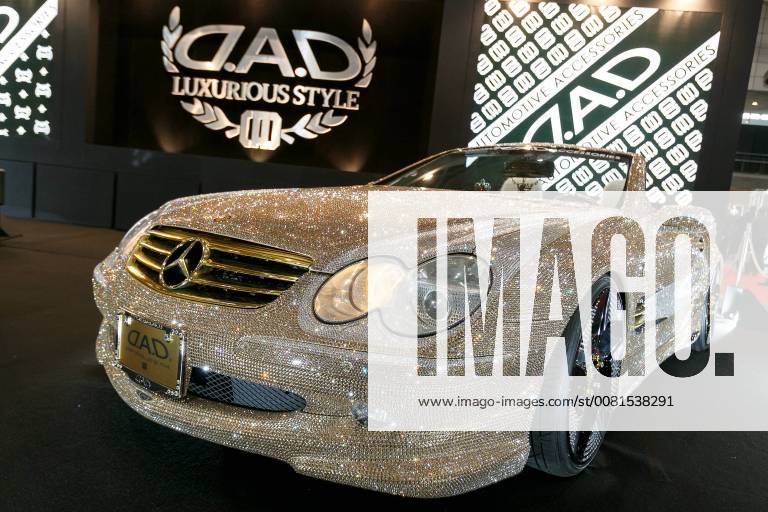 Car dress-up shop D.A.D displays a Mercedes-Benz SL600 decorated with Swarovski crystals at Tokyo Auto Salon 2018 on January 12, 2018, Chiba, Japan. Tokyo Auto Salon is one of the largest automobile exhibitions that showcasing the latest technological solutions and products to customize cars. The show runs from January 12 to 14 at Makuhari Messe International Convention Complex. (gxta_autoexpo031)