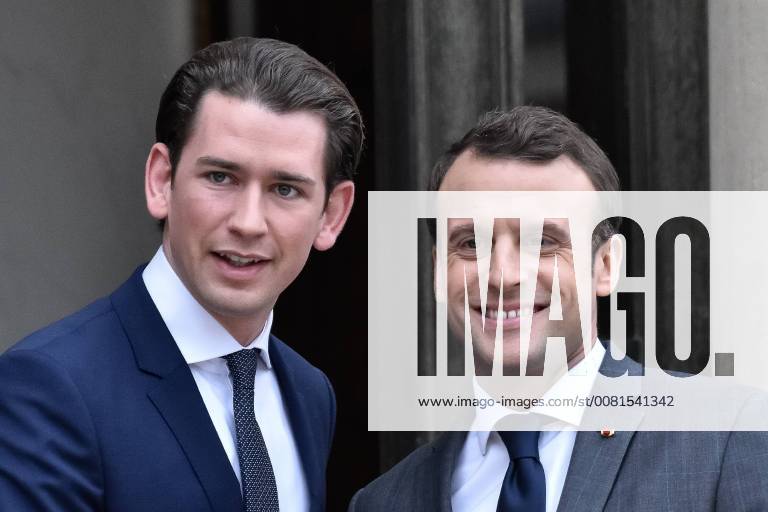 - Emmanuel Macron receives Sebastian Kurz - 12 01 2018 - France Paris - Emmanuel Macron receives the Chancellor of the Republic of Austria, Sebastian Kurz JulienxMattiax Pictorium LePictorium_0173180