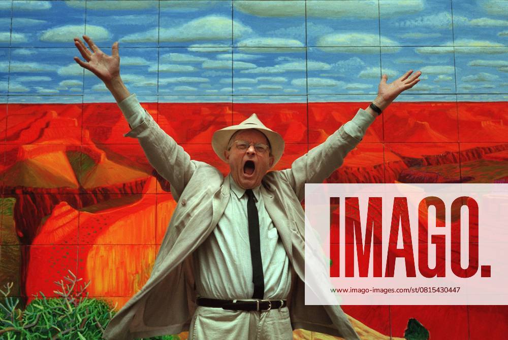 David Hockney Artist David Hockney May 1999 at the RA in front of his painting A Closer Grand Canyon