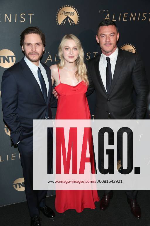 Dakota Fanning Daniel Bruehl and Luke Evans the three main characters in the the Alienist TNT series premiere on 11 01 2018 in Los Angeles TNT s the Alienist TV series premiere in Los Angeles 2018