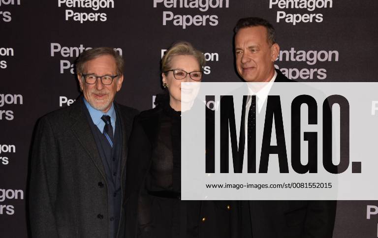 Pentagon Papers Premiere in Paris Steven Spielberg ( realisateur ) - Meryl Streep ( actrice ) - Tom Hanks ( acteur ) CELEBRITES : Avant premiere du film PENTAGON PAPERS - Paris - 13 01 2018 FedericoPestellini Panoramic