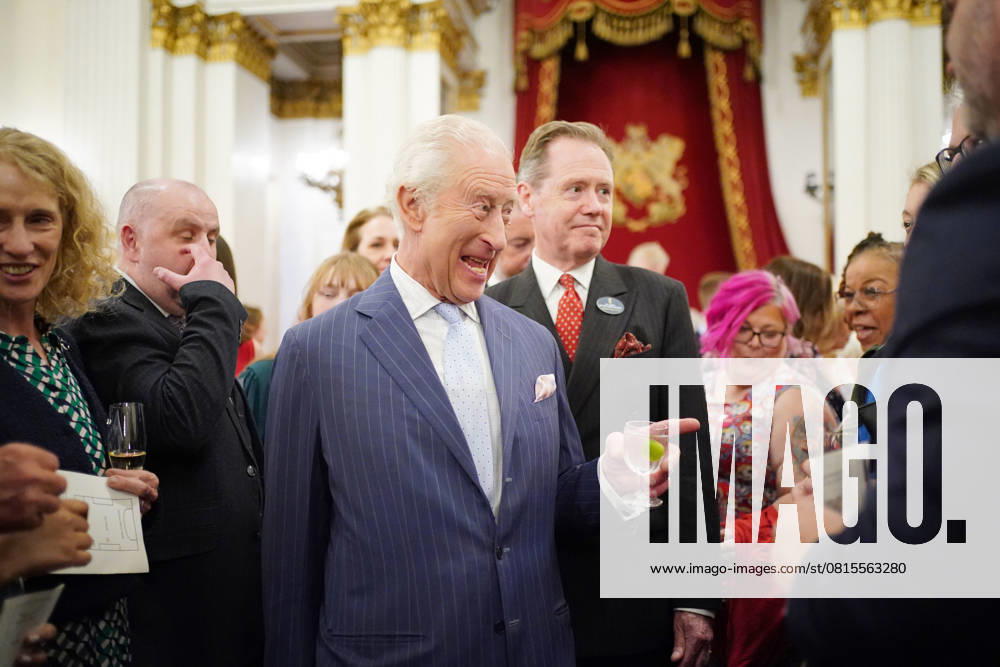 Cancer reception at Buckingham Palace King Charles III speaks to guests during a reception in Buckingham Palace, London, in celebration of community-based initiatives raising awareness about cancer and supporting those living with cancer. Picture date: Wednesday April 30, 2025. PA Photo. See PA story ROYAL King., Credit:Yui Mok Avalon UK, LONDON