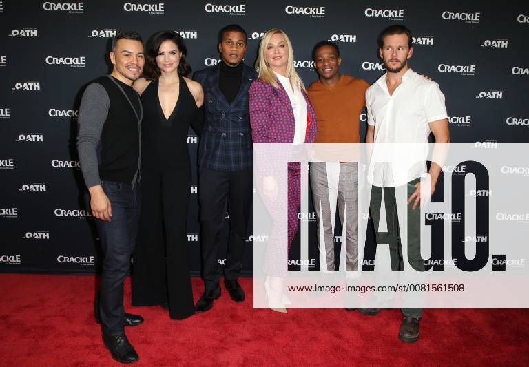 PASADENA, CA - JANUARY 14: Katrina Law, Ryan Kwanten, Elisabeth Rohm, Joseph Julian Soria, Cory Hardrict, Arlen Escarpeta, at Photo Call For Crackle s The Oath at The Langham Huntington in Pasadena, California on January 14, 2018.