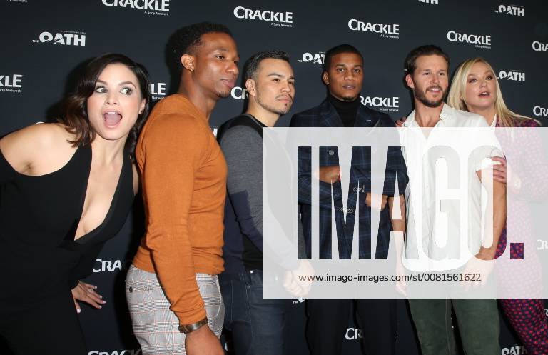 PASADENA, CA - JANUARY 14: Arlen Escarpeta, Cory Hardrict, Katrina Law, Ryan Kwanten, Joseph Julian Soria, Elisabeth Rohm, at Photo Call For Crackle s The Oath at The Langham Huntington in Pasadena, California on January 14, 2018.