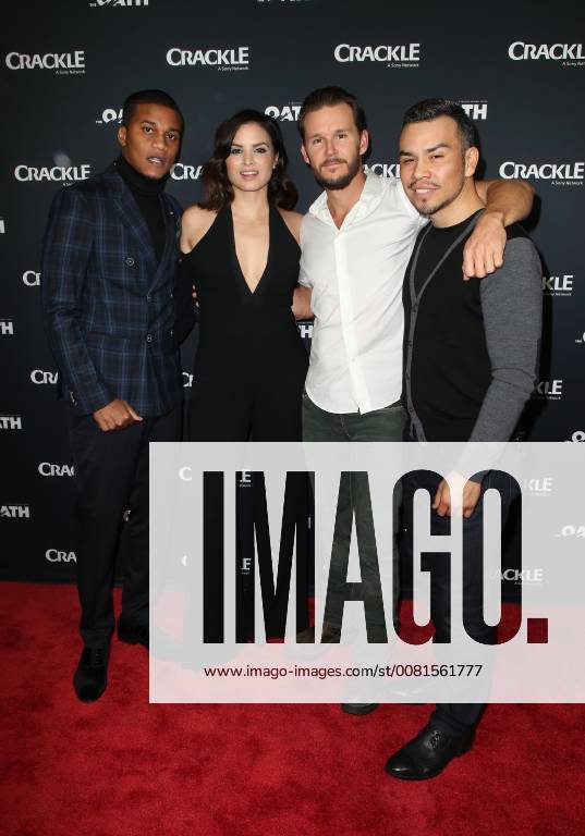 PASADENA, CA - JANUARY 14: Cory Hardrict, Katrina Law, Ryan Kwanten, Joseph Julian Soria, at Photo Call For Crackle s The Oath at The Langham Huntington in Pasadena, California on January 14, 2018.