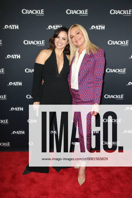 Katrina Law and Elisabeth Rohm the two actresses at the Photocall for the series of the oath the oath on 14 01 2018 in Pasadena Crackle s oath of the TV series Photocall in Ottawa at Los Angeles 2018