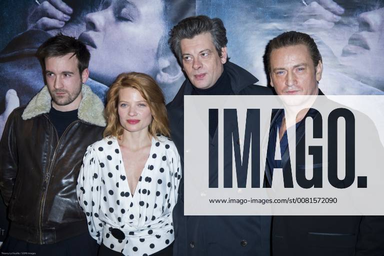 Paris, Ile de France, France - Gregoire Leprince - Ringuet, Melanie Thierry, Benjamin Biolay and Benoit Magimel at the premiere of La Douleur at the cinema Gaumont Opera in Paris. Paris France - ZUMAs197 20180115_zaa_s197_031