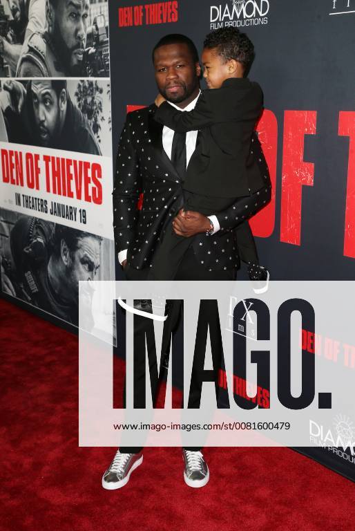 LOS ANGELES, CA - JANUARY 17: Curtis ?50 CENT? Jackson, Sire Jackson, at the premiere of Den Of Thieves at Regal Theaters at LA Live in Los Angeles, California on January 17, 2018.