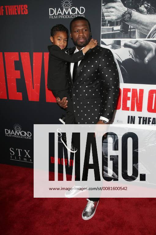 LOS ANGELES, CA - JANUARY 17: Curtis ?50 CENT? Jackson, Sire Jackson, at the premiere of Den Of Thieves at Regal Theaters at LA Live in Los Angeles, California on January 17, 2018.
