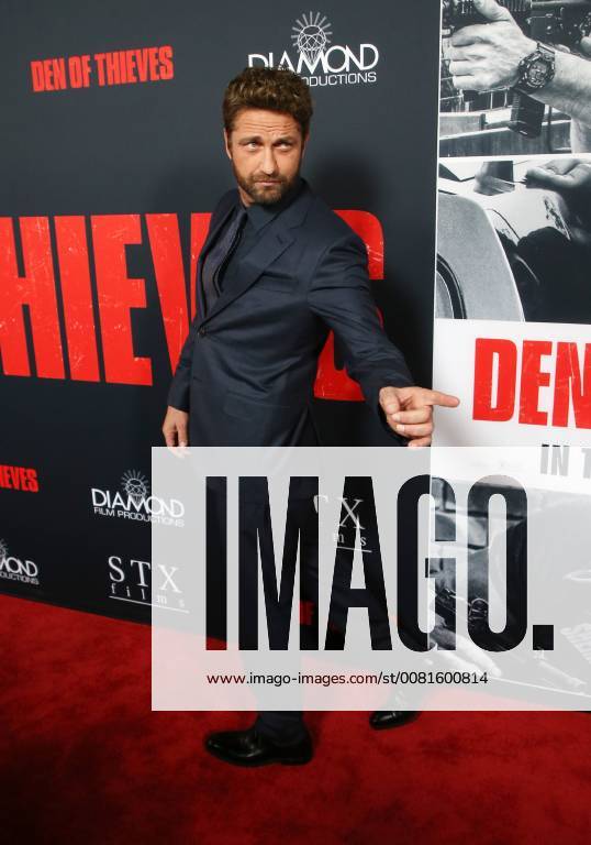 LOS ANGELES, CA - JANUARY 17: Gerard Butler, at the premiere of Den Of Thieves at Regal Theaters at LA Live in Los Angeles, California on January 17, 2018.