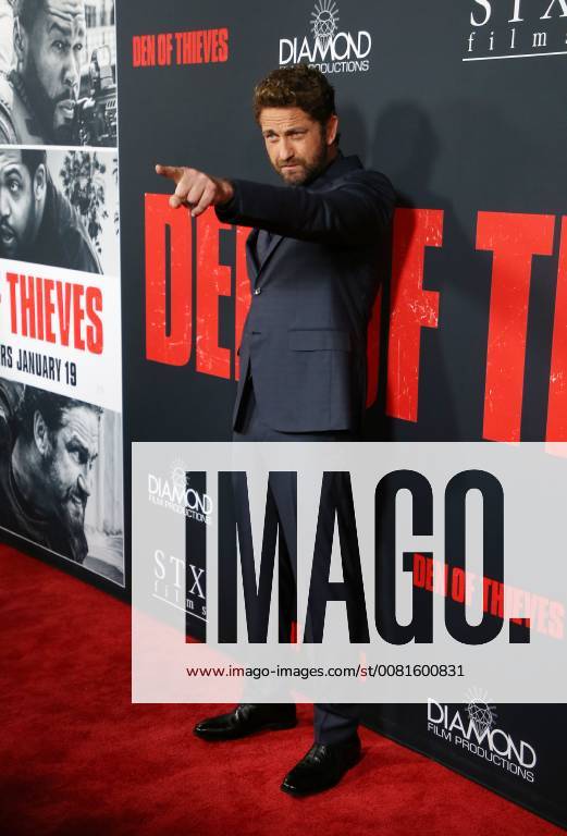 LOS ANGELES, CA - JANUARY 17: Gerard Butler, at the premiere of Den Of Thieves at Regal Theaters at LA Live in Los Angeles, California on January 17, 2018.