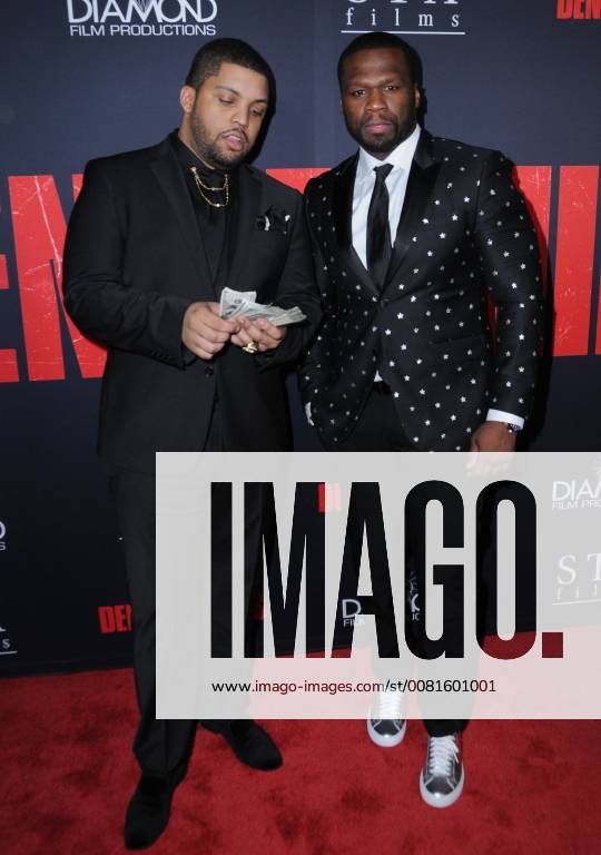 Los Angeles, CA, U.S. - 17 January 2018 - Los Angeles, California - Curtis 50 Cent Jackson, O Shea Jackson Jr.. Den of Thieves Los Angeles Premiere held at Regal Cinemas LA Live. Photo Credit: Birdie Thompson AdMedia Los Angeles U.S. - ZUMAa123 20180117_zaa_a123_234
