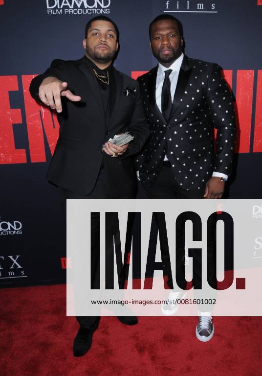 Los Angeles, CA, U.S. - 17 January 2018 - Los Angeles, California - Curtis 50 Cent Jackson, O Shea Jackson Jr.. Den of Thieves Los Angeles Premiere held at Regal Cinemas LA Live. Photo Credit: Birdie Thompson AdMedia Los Angeles U.S. - ZUMAa123 20180117_zaa_a123_235