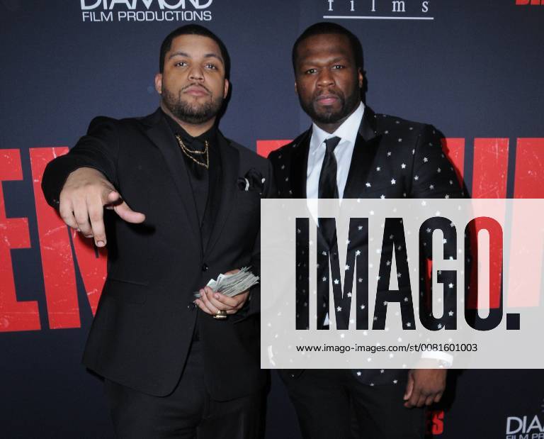 Los Angeles, CA, U.S. - 17 January 2018 - Los Angeles, California - Curtis 50 Cent Jackson, O Shea Jackson Jr.. Den of Thieves Los Angeles Premiere held at Regal Cinemas LA Live. Photo Credit: Birdie Thompson AdMedia Los Angeles U.S. - ZUMAa123 20180117_zaa_a123_236