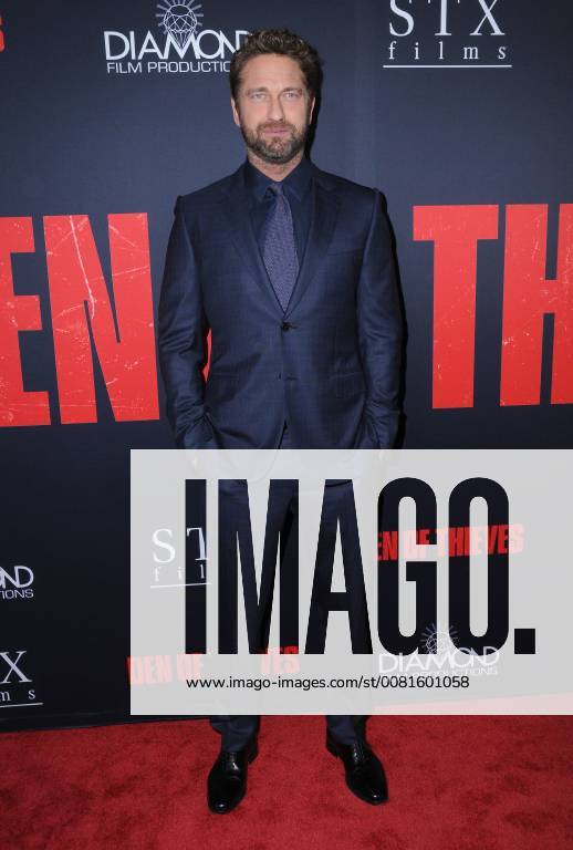 Los Angeles, CA, U.S. - 17 January 2018 - Los Angeles, California - Gerard Butler. Den of Thieves Los Angeles Premiere held at Regal Cinemas LA Live. Photo Credit: Birdie Thompson AdMedia Los Angeles U.S. - ZUMAa123 20180117_zaa_a123_208