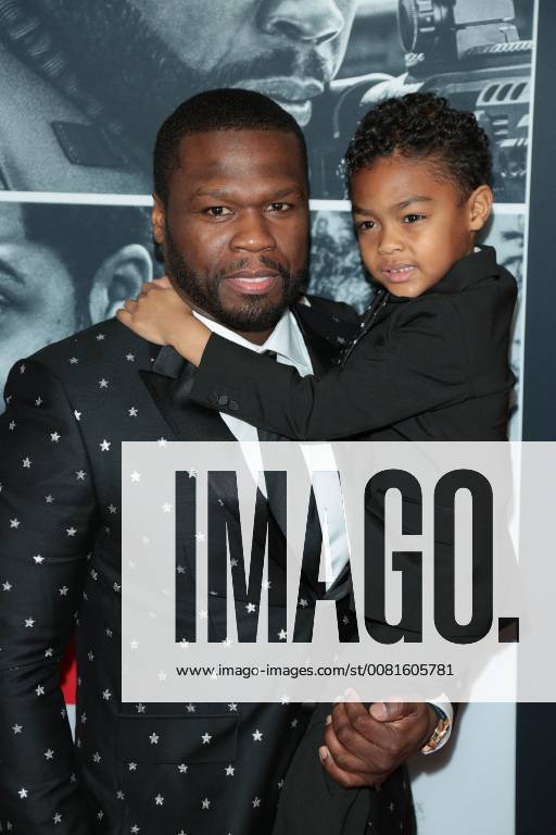 Curtis Jackson aka 50 cent 42 and his son sire Jackson 5 at the den of thieves movie premiere on 17 01 2018 in Los Angeles the of thieves movie premiere in Los Angeles 2018
