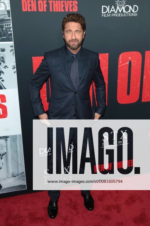 Gerard Butler at the den of thieves movie premiere on 17 01 2018 in Los Angeles the of thieves movie premiere in Los Angeles 2018