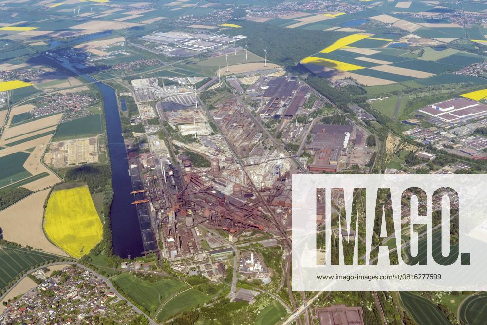 Stahlwerk Salzgitter AG, Luftbild Salzgitter AG steelworks, aerial view