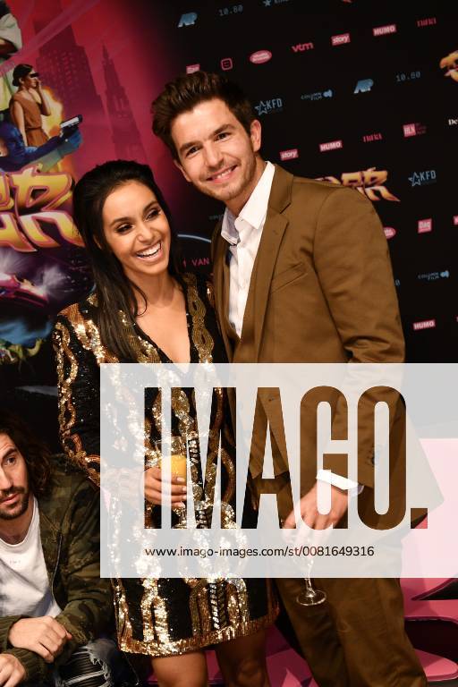 Actress Nora Gharib and Actor Matteo Simoni pictured during the premiere of the Belgian film Patser, with the actors at the Kinepolis Antwerp, Monday 22 January 2018. YORICKxJANSENS 05281358