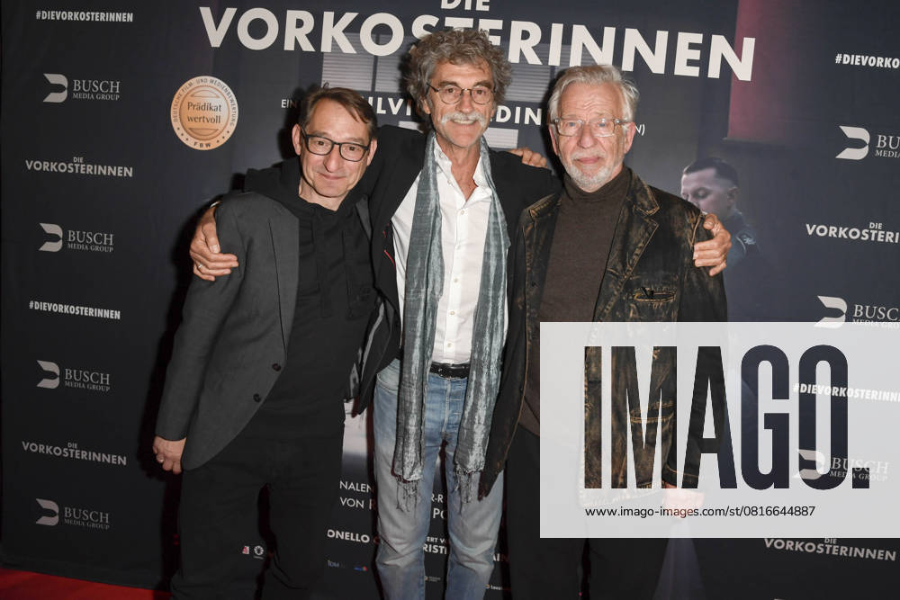 Boris Aljinovic, Silvio Soldini and Juergen Wink as guests on the red carpet at the cinema film premiere Die Vorkosterinnen at Kino Babylon on 05 05 2025 in Berlin Berlin Germany