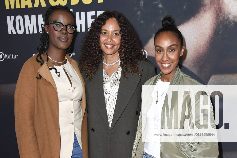 Anna Dushime, Joy Denalane and Hadnet Tesfai at the premiere of the 3-part ARD documentary film series öMax and Joy komm naeher from 8 5 205 in the ARD Mediathek on 7 05 2025 in the Astor Filmlounge in Berlin ARD documentary series Max Joy komm naeher celebrates premiere in Berlin