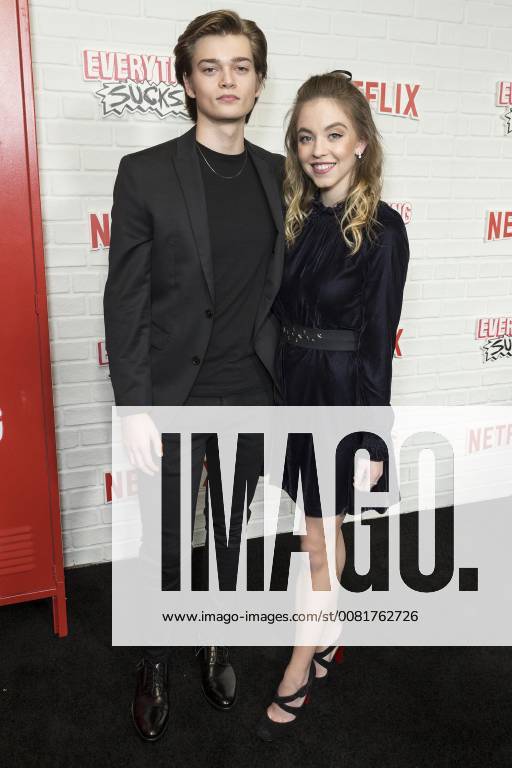 USA: Netflix Everything Sucks premiere Elijah Stevenson and Sydney Sweeney attend Netflix premiere Everything Sucks! season 1 at AMC 34th street New York New York United States AMC 34th Street LevxRadin