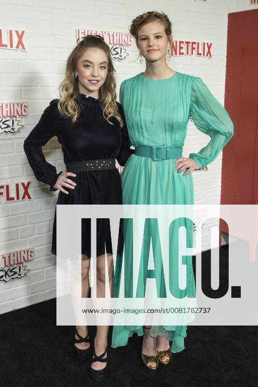 USA: Netflix Everything Sucks premiere Sydney Sweeney and Peyton Kennedy attend Netflix premiere Everything Sucks! season 1 at AMC 34th street New York New York United States AMC 34th Street LevxRadin