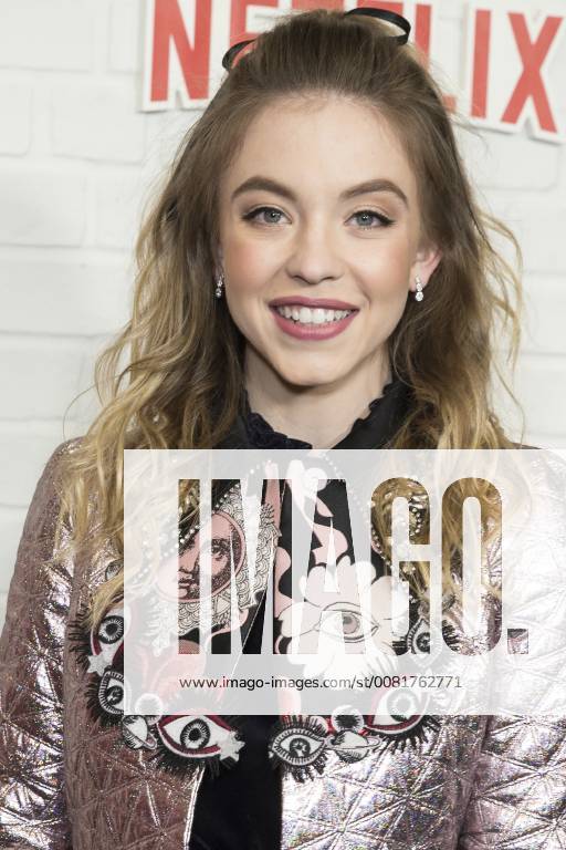 USA: Netflix Everything Sucks premiere Sydney Sweeney wearing coat by Jean Baptiste attends Netflix premiere Everything Sucks! season 1 at AMC 34th street New York New York United States AMC 34th Street LevxRadin