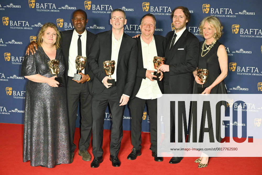 BAFTA TV Awards, Winners, London, UK, 11 May 2025. London, UK, 11 May 2025. Emma Parkins, Clive Myrie, Ed Stobart, Denis Minihan, Jane Magowan and members of cast and crew pose with the Daytime Award for Clive Myrie s Caribbean Adventure on the Winners Carpet at the BAFTA Television Awards with P&O Cruises at the Royal Festival Hall, London, UK., Credit:Lee Floyd Avalon UK, London, Royal Festival Hall