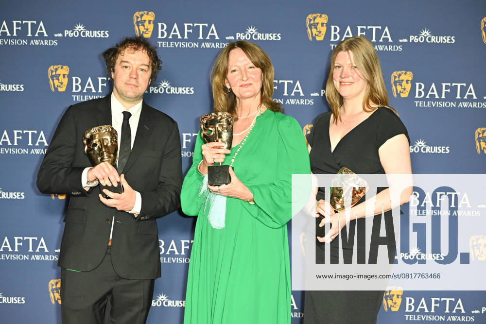 BAFTA TV Awards, Winners, London, UK, 11 May 2025. London, UK, 11 May 2025. Jamie Roberts, Kate Spankie and Clare Walker pose with the Single Documentary Award for Ukraine: Enemy in the Woods on the Winners Carpet at the BAFTA Television Awards with P&O Cruises at the Royal Festival Hall, London, UK., Credit:Lee Floyd Avalon UK, London, Royal Festival Hall