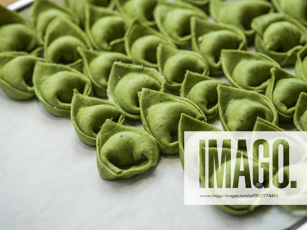 Homemade spinach pasta lined up Timi?oara, Timi?, Romania R_YKTW250508-1640442-01