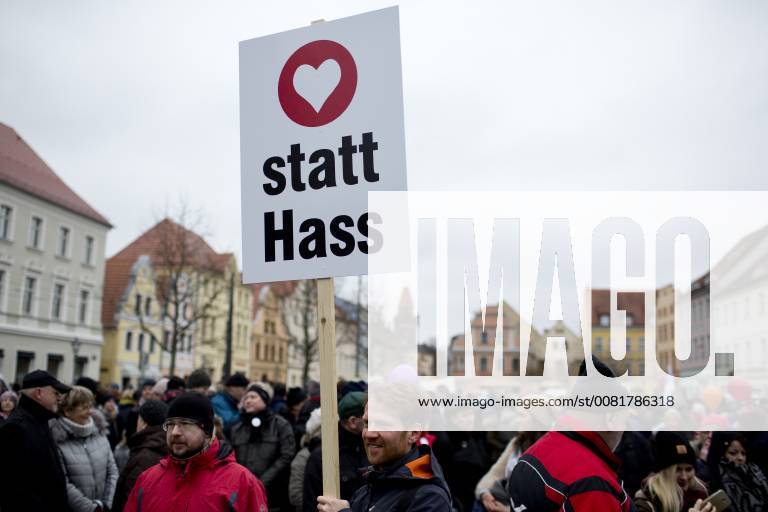 Germany Cottbus Brandenburg first refugee demonstration 03 02 2018