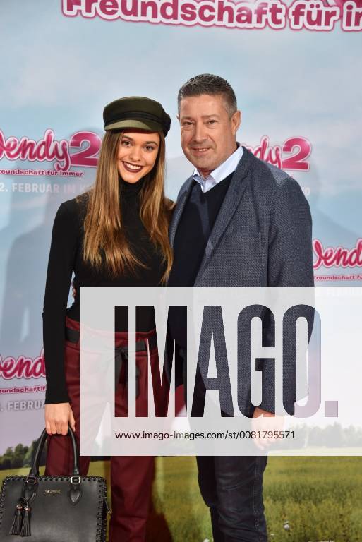 The moderator Joachim Llambi, and his daughter Katharina posing on 04 02 2018 in Cologne on the red carpet at the premiere of the cinema Wendy 2 friendship forever