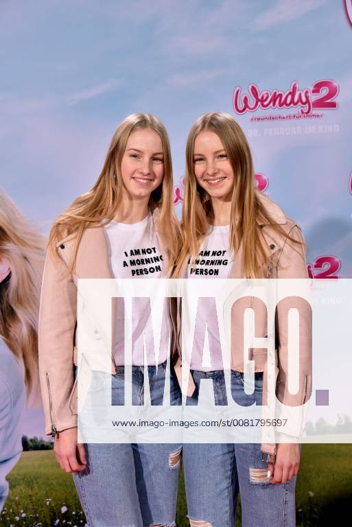 The Infulencer Finja and Svenja posing on 04 02 2018 in Cologne on the red carpet at the premiere of the cinema Wendy 2 friendship forever