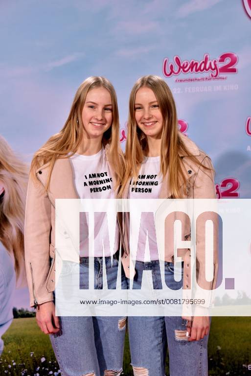 The Infulencer Finja and Svenja posing on 04 02 2018 in Cologne on the red carpet at the premiere of the cinema Wendy 2 friendship forever