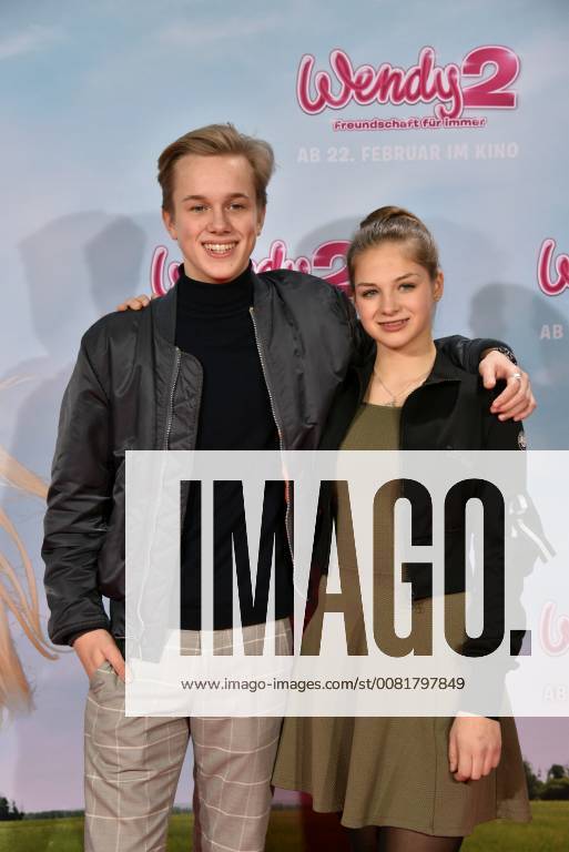 Actor Noah Kraus and Henriette Morawe posing on 04 02 2018 in Cologne on the red carpet at the premiere of the cinema Wendy 2 friendship forever