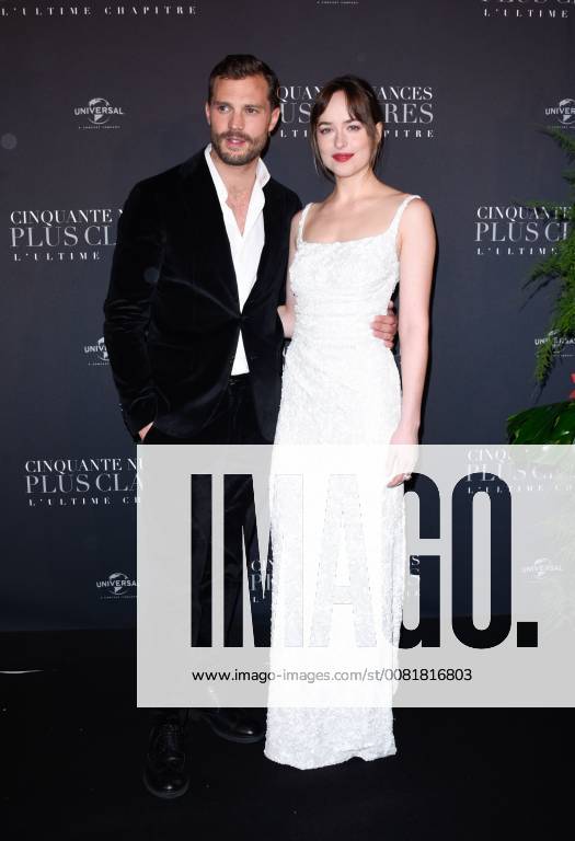 Fifty Shades of Grey 3 Premiere in Paris Jamie Dornan ( acteur ) - Dakota Johnson ( actrice ) lors du photocall pour l avant premiere du film 50 NUANCES PLUS CLAIRES a Paris CELEBRITES : Avant premiere du film 50 NUANCES PLUS CLAIRES - Paris - 06 02 2018 FedericoPestellini Panoramic