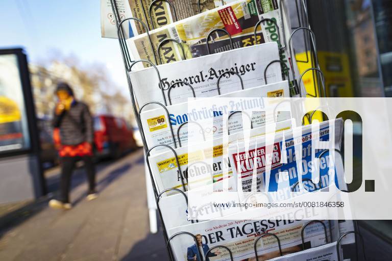 A newspaper stand with newspapers at a kiosk on the Cologne ring Cologne 09 02 2018 Foto:xC.xFuturexImage