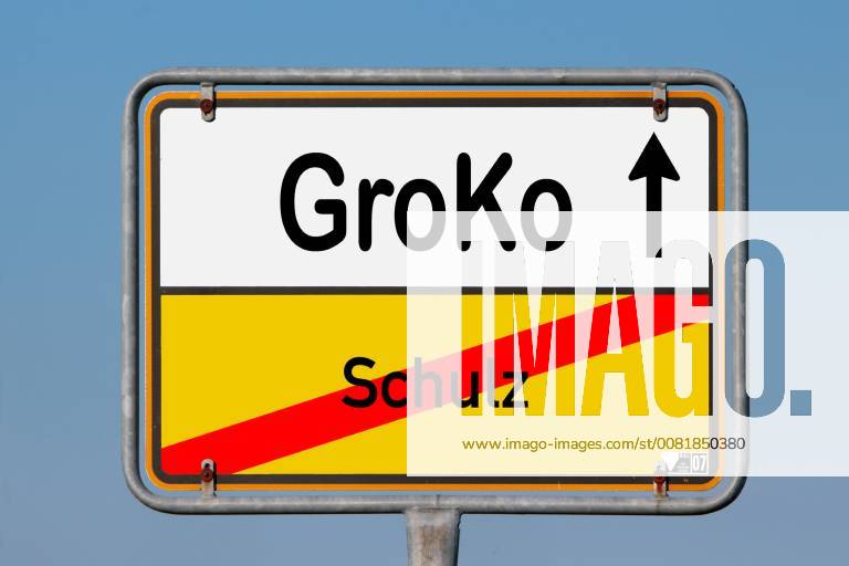 Icon image to fail by Martin Schulz SPD signs with inscription Groko and Schulz