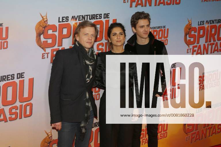 Alex Lutz - Geraldine Nakache - Thomas Soliveres CELEBRITES : Avant Premiere Spirou et Fantasio - Paris - 11 02 2018 MichaelBaucher Panoramic